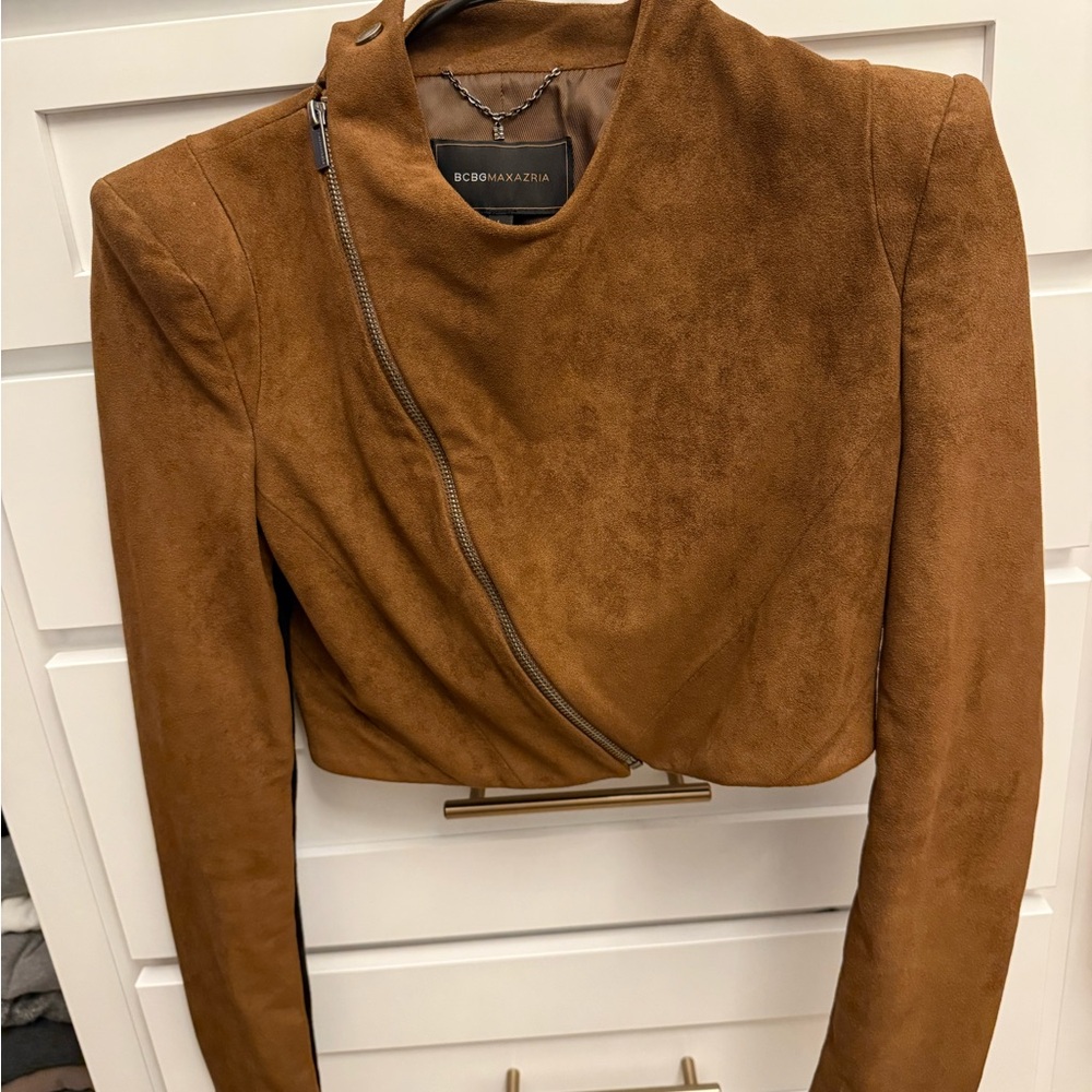 BCBGMaxAzria Women's Tan Suede Blazer